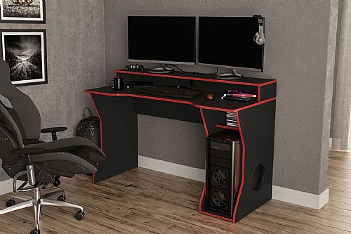 Enzo Gaming Desk Red and Black